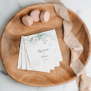 Minimalist Greenery Eucalyptus Wedding Napkin