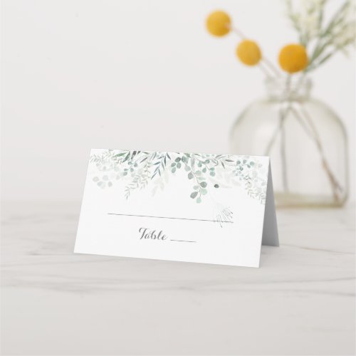 Minimalist Greenery Eucalyptus Wedding Place Card