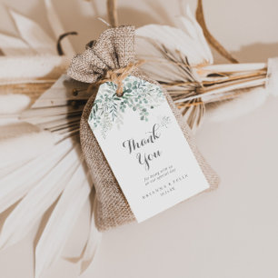 Minimalist Greenery Eucalyptus Wedding Thank You Gift Tags