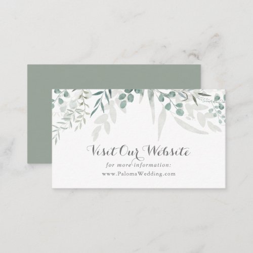 Minimalist Greenery Eucalyptus Wedding Website Enclosure Card