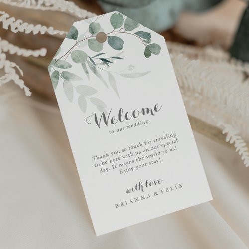  Minimalist Greenery Eucalyptus Wedding Welcome Gift Tags