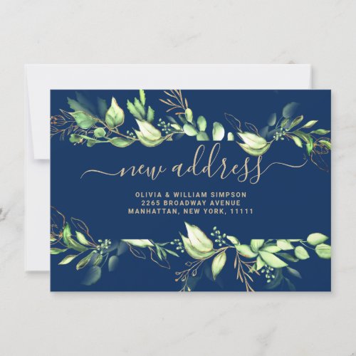 Minimalist Greenery Moving Announcement Card