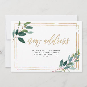 Minimalist Greenery Moving Announcement Card