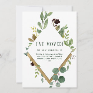 Minimalist Greenery Moving Announcement Card