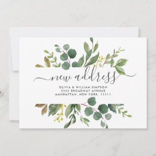 Minimalist Greenery Moving Announcement Card