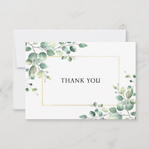 Minimalist Greenery Orthodox Christian Funeral Thank You Card