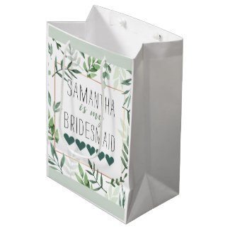 Minimalist Greenery with Hearts Custom Bridesmaid