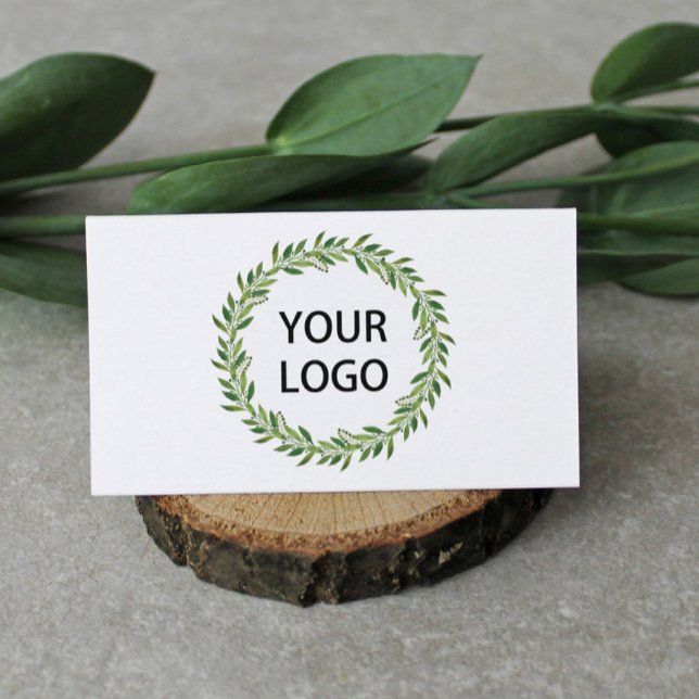 Minimalist Greenery Wreath Logo Winter Theme  Business Card (Creator Uploaded)