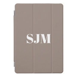 Minimalist greige beige custom monogram initials iPad pro cover
