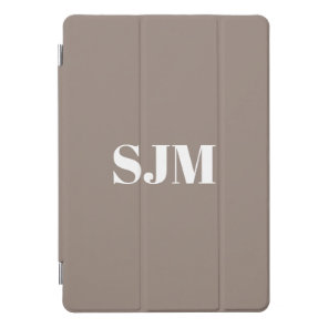 Minimalist greige beige custom monogram initials iPad pro cover