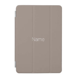 Minimalist greige beige custom name monogram iPad mini cover