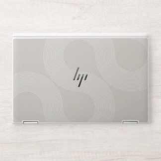 Minimalist Greige Geometric Curved Line Art HP Laptop Skin