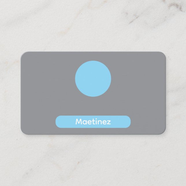 Minimalist Grey and Blue Business Card (Front)