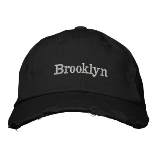 Minimalist grey black Custom name text modern Embroidered Baseball Cap