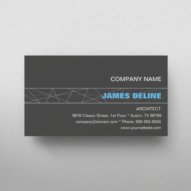 Minimalist Grey Blue Architect Business Card (Creator Uploaded)