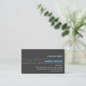 Minimalist Grey Blue Architect Business Card (Standing Front)