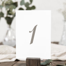 Minimalist Grey Color Table Number