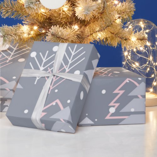 Minimalist grey elegant Christmas pattern Wrapping Paper