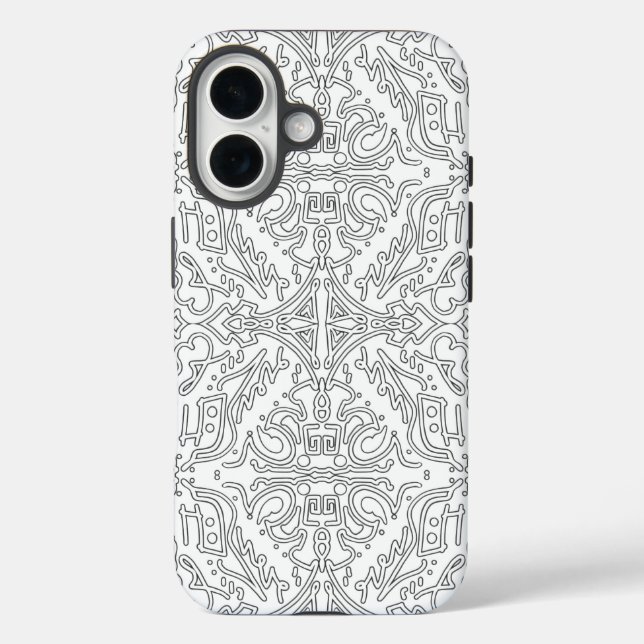 Minimalist Grey Floral Pattern Case-Mate iPhone Case (Back)