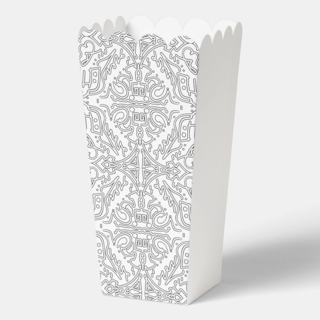 Minimalist Grey Floral Pattern Favor Boxes (Back)