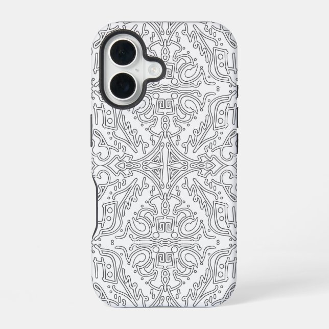 Minimalist Grey Floral Pattern iPhone Case (Back)