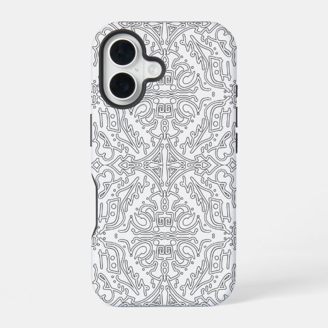 Minimalist Grey Floral Pattern Iphone Case (Back)