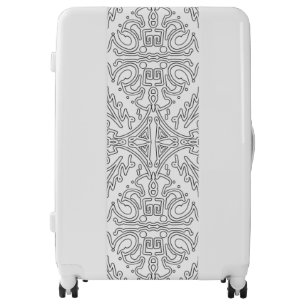 Minimalist Grey Floral Pattern Luggage