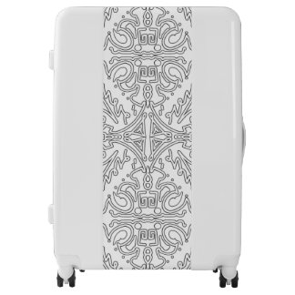 Minimalist Grey Floral Pattern Luggage