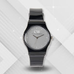 Minimalist Grey Monogram Watch<br><div class="desc">This Minimalistic Stylish Monogram design is perfect for those who like simple sleek design. 
Easily customizable to include your initials and name.</div>