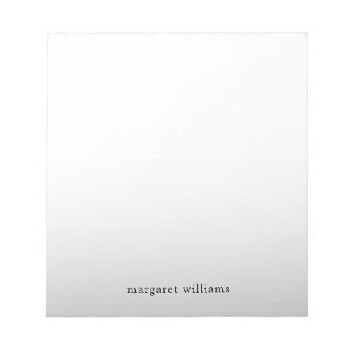 Minimalist Grey Ombre Personalized Notepad