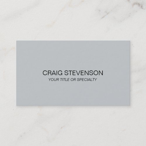 Minimalist Grey Plain Standard Size Business Card