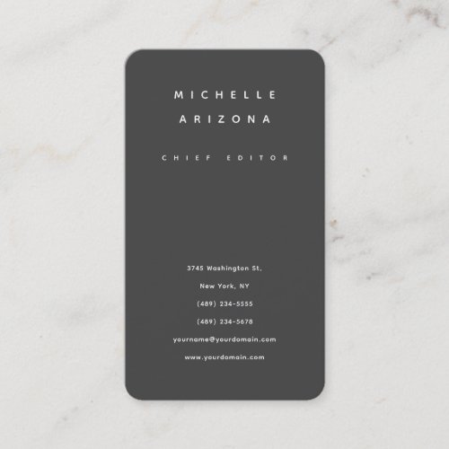 Minimalist Grey Professional Modern Business Card