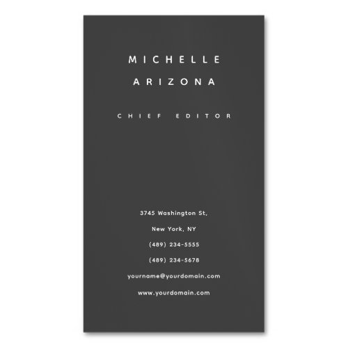 Minimalist Grey Professional Modern Business Card Magnet