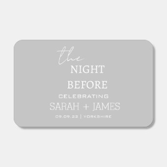 Minimalist Grey the Night Before Wedding Matchboxes Zazzle