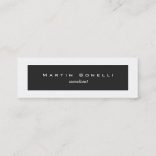 Minimalist Grey White Borders Business Card