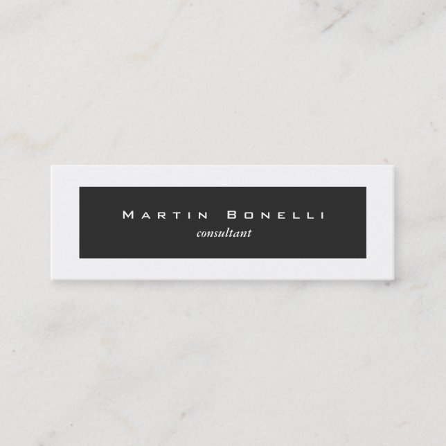 Minimalist Grey White Borders Business Card (Front)