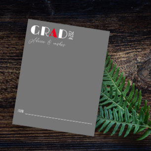 Minimalist grey White Graduation Enclosure Card