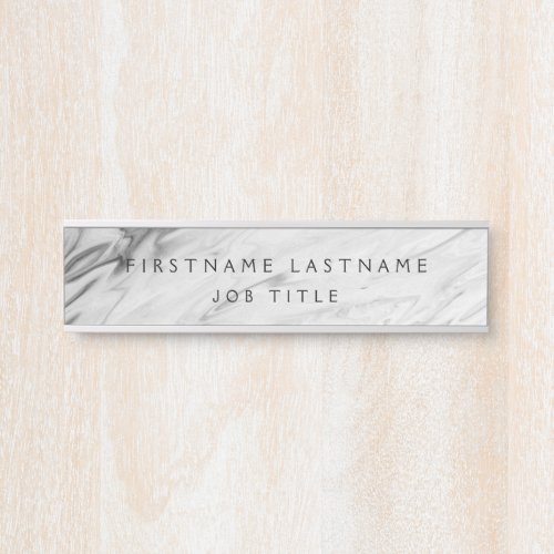 Minimalist Grey White Marble Professional Door Sign