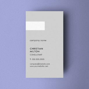 Minimalist Grey White Stripe Consultant Business Card