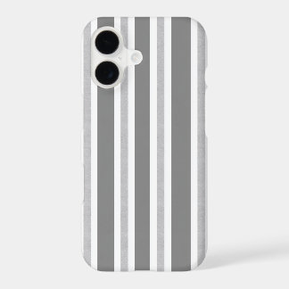 Minimalist Grey White Vertical Stripes Pattern iPhone 17 Case