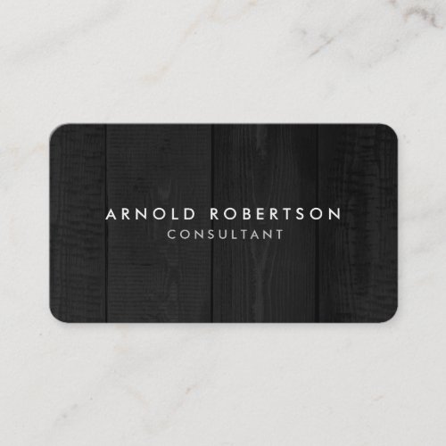 Minimalist Grey Wood Artistic Chic Business Card