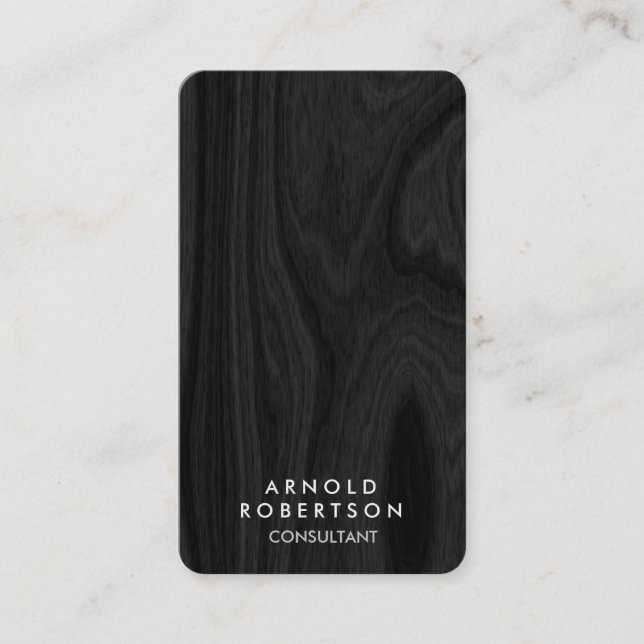 Minimalist Grey Wood Floor Modern Stylish Elegant Business Card (Front)
