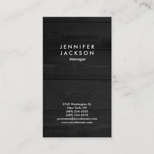 Minimalist Grey Wood Modern Plain Professional Business Card