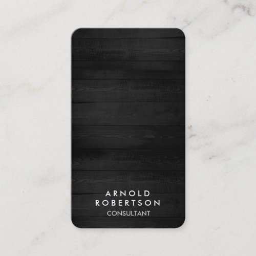 Minimalist Grey Wood Modern Stylish Elegant Business Card