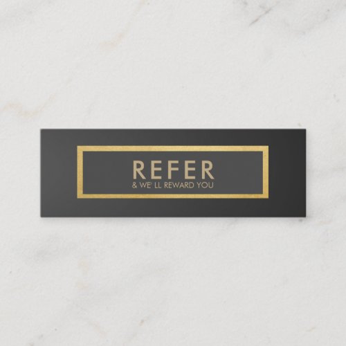 Minimalist GreyBlack Gradient Gold Luxury Referral Mini Business Card