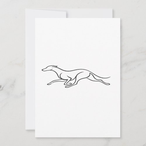 Minimalist Greyhound Single Line Art Flat Greeting Thank You Card