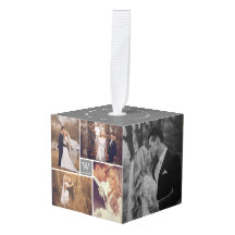 Minimalist Grid Lines Holiday Wedding 4 Photo