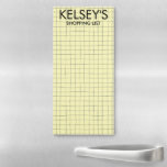 MINIMALIST GRID Meal Plan Grocery Shopping List Magnetic Notepad<br><div class="desc">Make your shopping lists in style with this customizable grocery shopping or meal planning notepad. Add custom text to suit your needs. Hand drawn lines make a fun grid and make it easy to write on the list but you can delete them if you like. Check my shop for more!...</div>