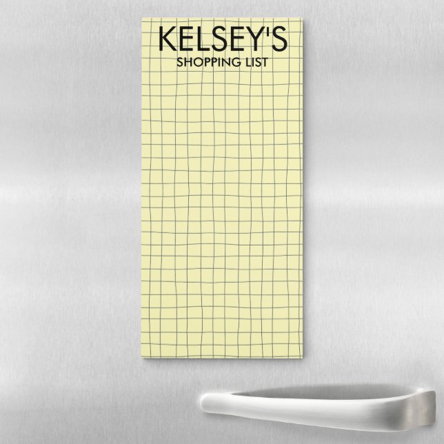 MINIMALIST GRID Meal Plan Grocery Shopping List Magnetic Notepad (In Situ)