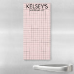MINIMALIST GRID Meal Plan Grocery Shopping List Magnetic Notepad<br><div class="desc">Make your shopping lists in style with this customizable grocery shopping or meal planning notepad. Add custom text to suit your needs. Hand drawn lines make a fun grid and make it easy to write on the list but you can delete them if you like. Check my shop for more!...</div>
